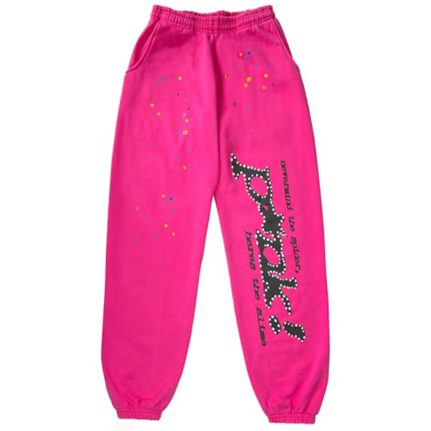 pink sp5der pants